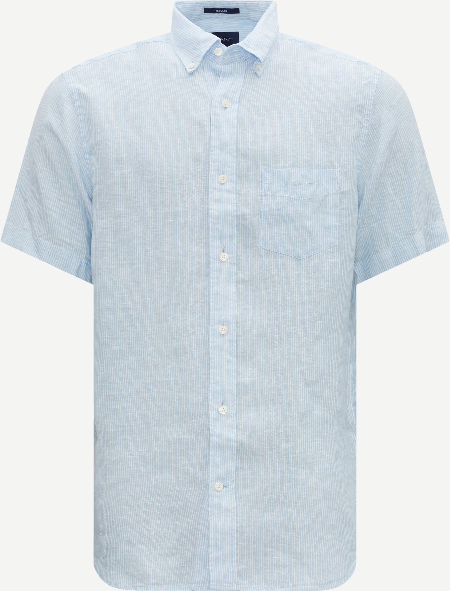 Gant Kortärmade skjortor REG LINEN STRIPE SS SHIRT 3230082 Blå